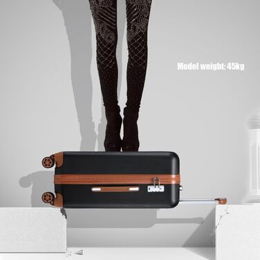 Чемодан-валіза KONO з жорсткою оболонкою, 76x50x31 см, білий (чорний, S 57x40 см) з TSA замком та 4 спіннер колесами