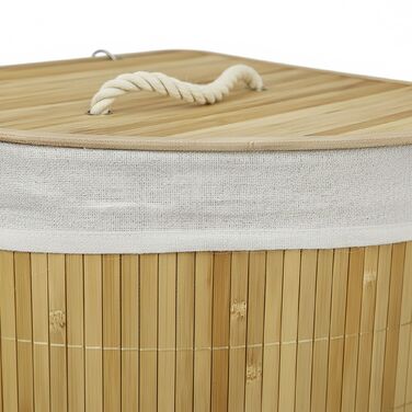 Кошик для білизни кутовий з бамбука Relaxdays з кришкою