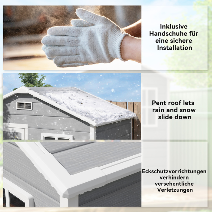 Гаражний бокс 1,9 м² 182 x 121 x 200 см. Садовий вокс з похилим дахом, підлогою та замикаючими дверима.