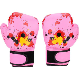 Дитячі боксерські рукавички зі штучної шкіри, дихаючі боксерські рукавички для дітей від 2 до 11 років, тренувальні боксерські рукавички, використовувані для боксу, Муай Тай, бойові рукавички червоного кольору