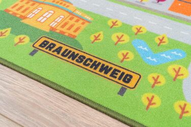 Ігровий килимок - Ігровий килимок для дитячої, Дитячий килимок з вуличками, Ігровий килимок дитячий, Вибери своє місто - 100x150 см (Брауншвейг)