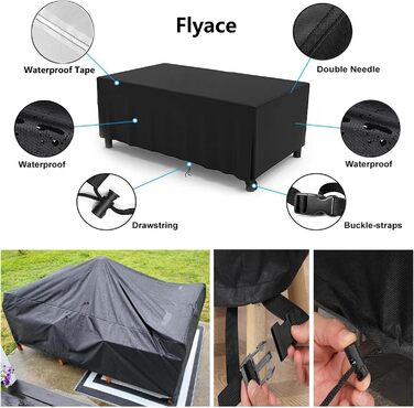 Водонепроникний захисний чохол для садово-патіо меблів, зимовий, 170x94x74 см