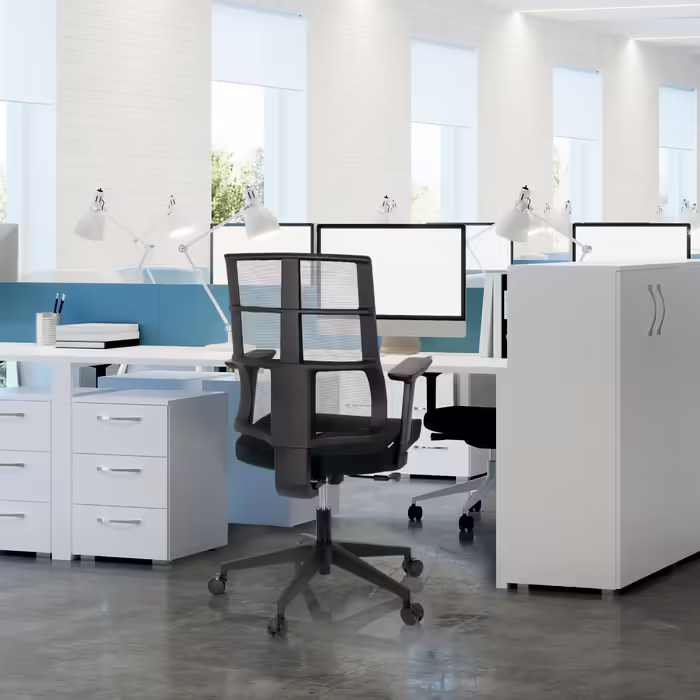 Офісне крісло / поворотне крісло SPINIO сітка / тканина чорна hjh OFFICE