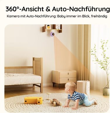 Відеоняня BOIFUN 2K/3MP з камерою Wi-Fi, нічним баченням, 5