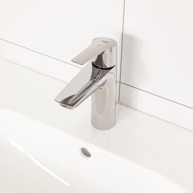 Змішувач для ванної кімнати Grohe Start, економічний, холодна вода в середньому положенні, з Pop-Up переливом, 17 см, хром, 23551002