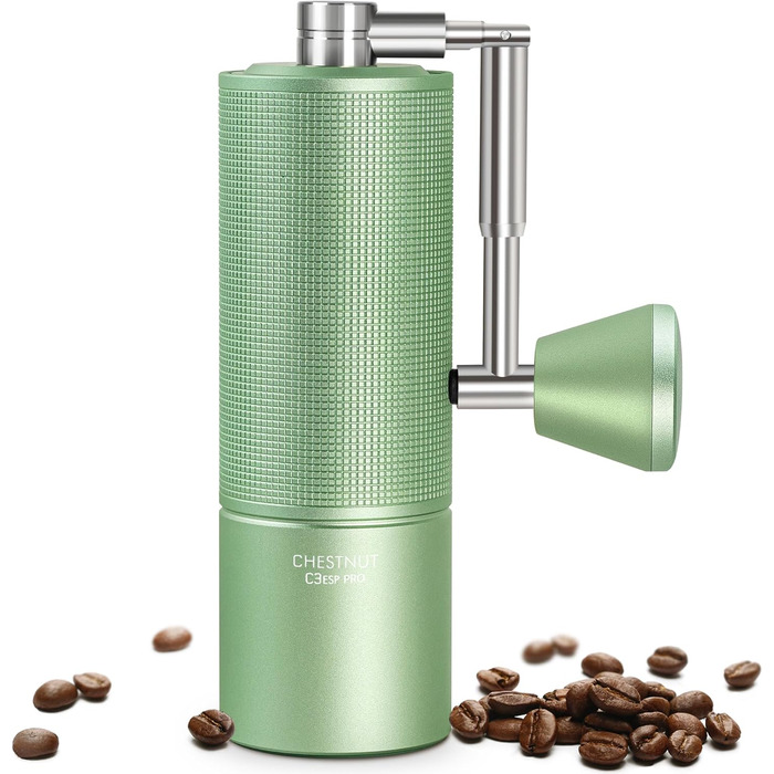 Ручна кавомолка TIMEMORE Chestnut C3 ESP PRO, зелена - для еспресо та френч-прес