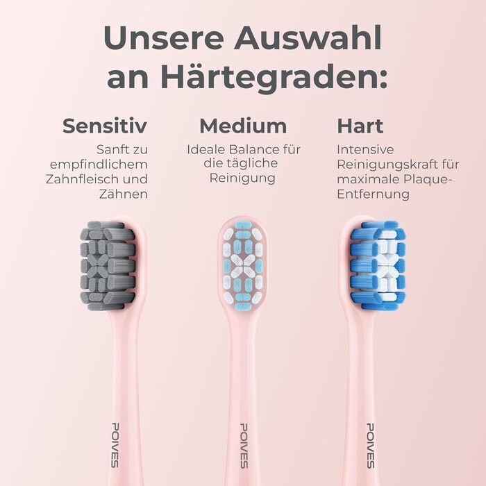 Електрична зубна щітка POIVES P1 Pro з датчиком тиску, 72000 рухів, гарантія до 4 років, 111 днів без ризику, тривалий час роботи, колір Midnight Blue (Perlmutt Rosa)