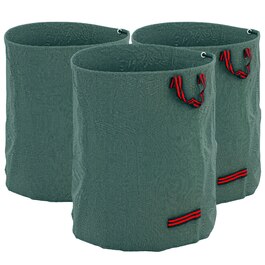 Outsunny Garden Bag 3x300L Водонепроникний мішок для садових відходів з ручками, стабільний мішок для листя, автономні садові мішки із захистом від ультрафіолету, багаторазові мішки для садових відходів Зелені відходи