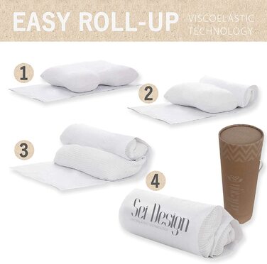 Ортопедична подушка для шиї sei Design з Memory Foam – підтримка шиї, Oeko-Tex®, охолоджуючий чохол з Lyocell, для тих, хто спить на спині та на боці (висока ортопедична підтримка)