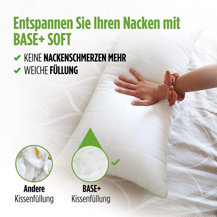 Подушка Vitapur см, er-Set Base Регульована подушка Для всіх положень сну Знімна пломба X см, Середньо-м'який (40x80, Base, 4)