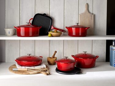 Сковорода-гриль Denby Halo 25 см, чавун, рубіново-червоний (25 см)