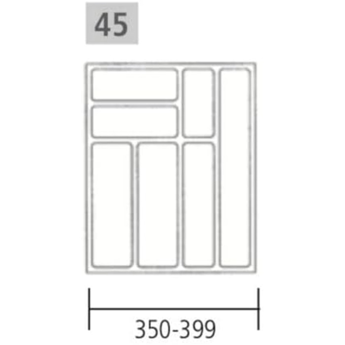 Лоток для столових приборів, 7 відділень, 350-399 x 437-496 мм, 24