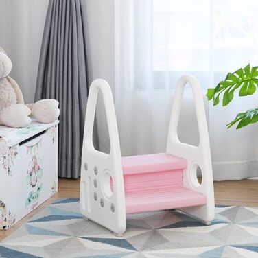 Триттхокер COSTWAY Kinder: 2-ступенева підставка для дітей, рожевий колір