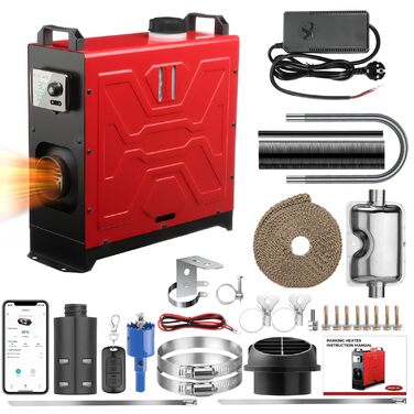 Дизельний обігрівач 8kW, 12V/24V з пультом керування та додатком, для авто, RV, човнів, вантажівок, з LCD-дисплеєм та шумопоглиначем