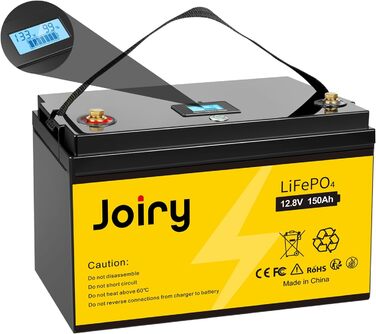 Акумуляторна батарея Joiry 12V 50Ah LiFePO4, 640 Втгод, понад 5000 циклів, з BMS, чудово підходить для сонячної системи, човна, дому