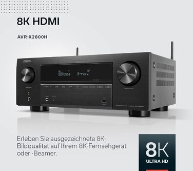 Ресивер Denon AVR-X2800H 7.2, Dolby Atmos, DTSX, 8K HDMI, Bluetooth, WLAN, AirPlay 2, Alexa, чорний