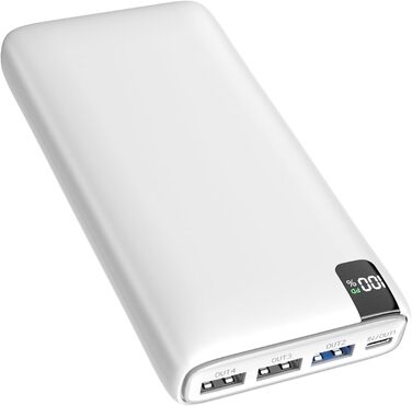 МАг, 4 порти, 22,5 Вт USB C, сумісний з iPhone, Samsung, Nintendo, MacBook (білий), 26800