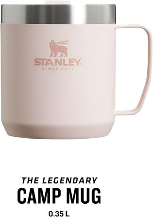 Термокружка Stanley Classic Legendary Camp Mug 0.35L - Рожевий Кварц - Зберігає тепло 1.5 год, холод 3 год - Нержавіюча сталь, BPA Free