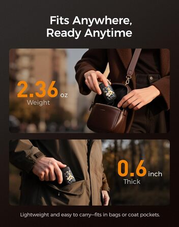 Електричні грілки для рук OCOOPA UT5 DuoHeat, 2 шт., швидкий нагрів, 8 годин роботи, 67г, багаторазові, для кемпінгу, полювання, подорожей, подарунок для чоловіків, чорний