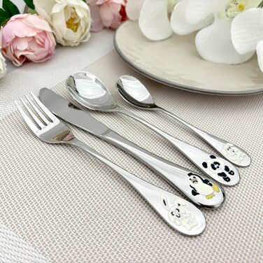 Набір дитячого посуду Kinder Arche Noe з гравіюванням, нержавіюча сталь, 4 шт. | Подарунок на хрещення