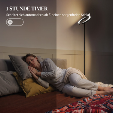 RGB Настільна лампа, з регулюванням яскравості та багатокольоровим підсвічуванням, поворотна, чорного кольору