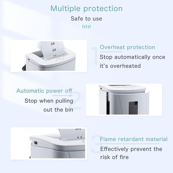 Шредер для паперу iOCHOW з автоматичним подаванням: знищення 150 аркушів, мікроріз, рівень безпеки P-4, тихий професійний шредер, час роботи 30 хвилин, з висувним контейнером 25 л
