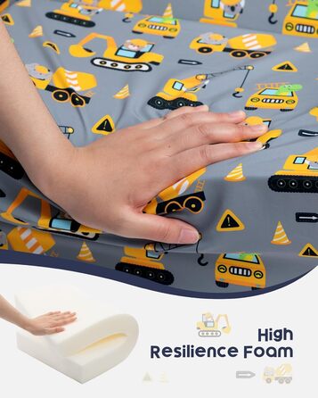 Дитяче диван-ліжко BEJOY 2 в 1: диванчик та крісло, Sherpa, сірий з машинками для дитячої кімнати, подарунок