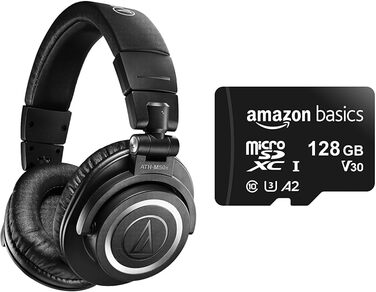 Бездротові навушники Audio-Technica M50xBT2 чорні, Bluetooth, в т.ч. карта пам'яті microSDXC на 128 ГБ