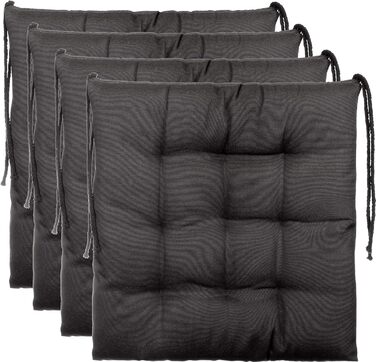 Подушка для сидіння 40x40см 9 шт. стьобана - 4 шт. в упаковці - антрацит 4 шт.