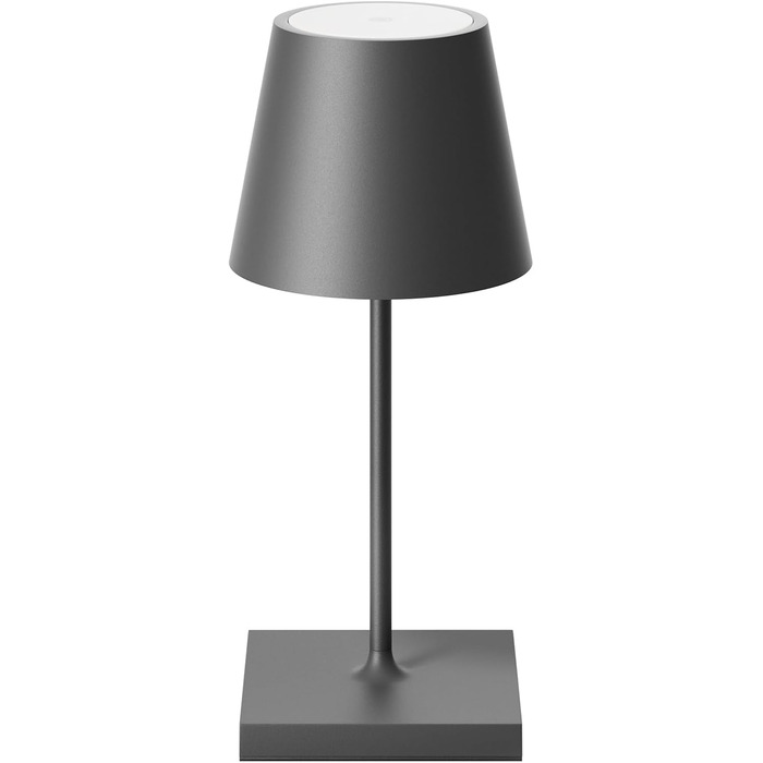 LED настільна лампа SIGOR Nuindie 2.0 - акумуляторна, диммування, IP54, 38 см, USB-C, 12 год, графітовий колір