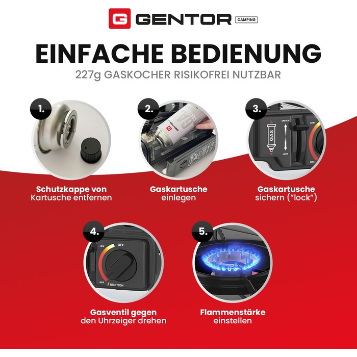 Газовий набір для кемпінгу: плита, 4 балончики 227г та кейс. Плита для кемпінгу, приготування їжі без електрики. Газова плита, газова картридж, кейс для транспортування