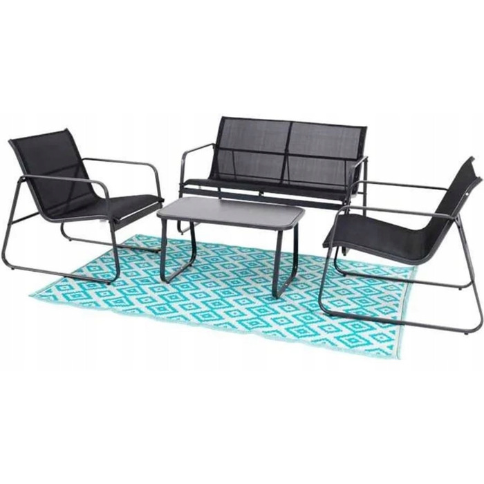 Комплект садових меблів зі штучного ротанга ZD Trading Lato, чорний, 4 предмети