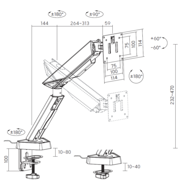 Настільне кріплення для монітора GamePro MAG201W