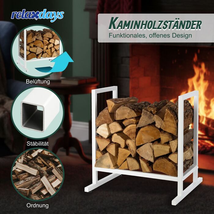 Стильна металева полиця для дров Relaxdays