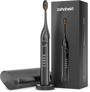 Електрична звукова зубна щітка Gero G3 з чохлом для подорожей та насадкою | 5 режимів чищення, тривалий час роботи акумулятора, чорний колір