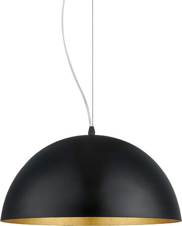 Підвісний світильник EGLO Gaetano 1, підвісний світильник для обіднього столу, металевий світильник для їдальні в чорному та золотому кольорах, цоколь E27, (чорний, золотий, Ø 38 см)