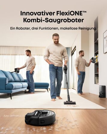 Робот-пилосос eufy HydroJet з функцією миття, 20000Pa, Turbo-сила всмоктування, щітки DuroSpiral, CornerRover для кутів, станція All-in-One, для тварин та дітей (E20)