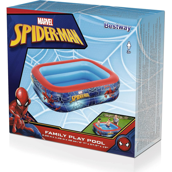 Дитячий надувний басейн Bestway Spider-Man 200x146x48 см