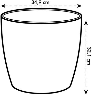 Горщик для квітів Elho Brussels Rund Rollen 35 - Чорний/Антрацит, 35 см, з роликами, з переробленого пластику
