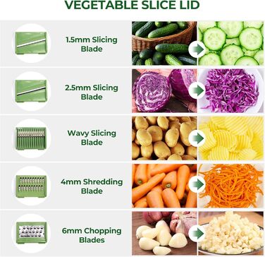 Салатниця-центрифуга з нержавіючої сталі SUSTEAS з 5 лезами, велика миска для миття овочів та фруктів, сушка для салату та зелені