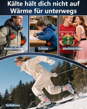 Електричні грілки для рук DDKJ - 2 шт. з LED-дисплеєм та 3 рівнями нагріву. Підзаряджаються, багаторазові, для дітей, чоловіків та жінок.