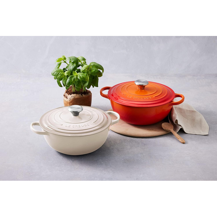 Каструля Le Creuset Signature з чавуну, 24 см, 4.1 л, для всіх плит (включаючи індукцію), кольор сірий