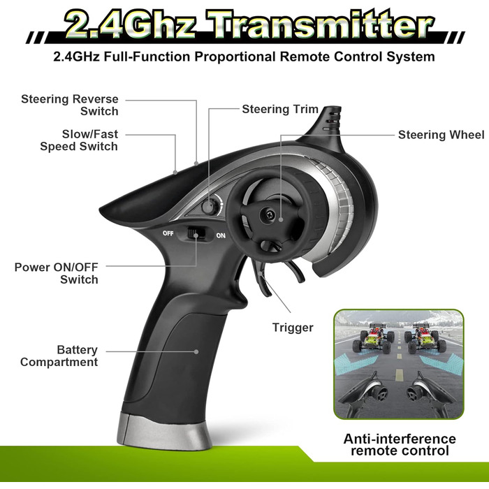 Радіокерований позашляховик Haiboxing Hailstorm 1/18 4WD 36 км/год, електричний RC автомобіль для бездоріжжя, водонепроникний