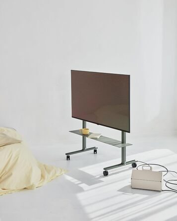 Підставка для телевізора на колесах, 40-70 дюймів | Мобільна підставка для ТВ | Сірий/Mossy Green