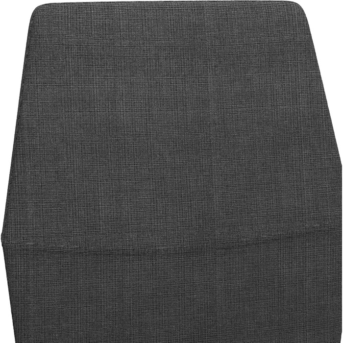 Стілець для обідньої кімнати GOLDFAN (4 шт.) з тканини льон, сірий (чорний), сучасний дизайн, з металевими ніжками