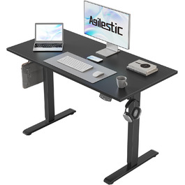 Регульований стіл Agilestic 100x60 см, електричний, з пам'яттю, чорний. Ергономічний стіл для роботи та комп'ютера
