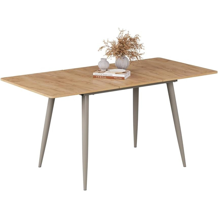 Розсувний стіл Vicco Esstisch Beaver, 80x70 см, золото-коричневий дуб/сірий, 120-160x75x80 см