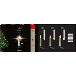 LED свічки для ялинки Lumix® SuperLight Flame, 6 шт., 9 см, тепле біле світло, розширений набір