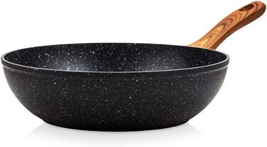 Нава сковорода вок сковорода природа з гранітним покриттям для смаження тушковані страви 28 см для індукційної газової плити