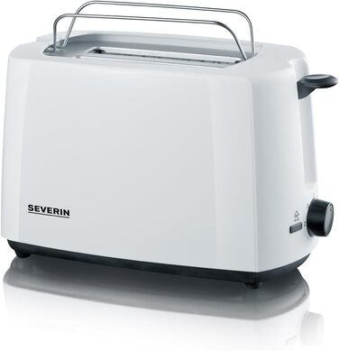 Автоматичний тостер SEVERIN, тостер із насадкою для булочки, високоякісний тостер із піддоном для крихт і потужністю 700 Вт, AT 2287 (білий/чорний)